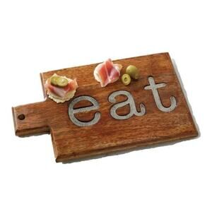 Mud Pie Cutting Board‎ Cheese Appetizer Charcuterie With Word EAT